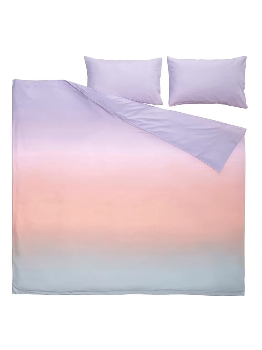 Ombre Lavender to Peach Duvet Cover Set - King Size